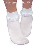 Girls White Lace Trim Socks