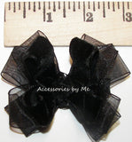 Black Velvet Organza Hair Bow