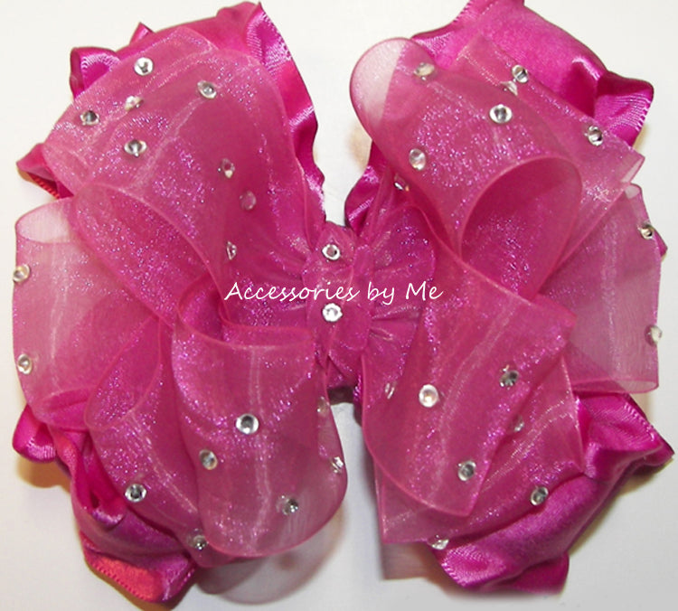 High Glitz Organza Ruffle Hair Bow