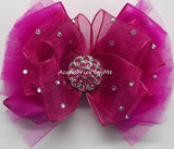 Glitzy Wild Berry Tutu Hair Bow
