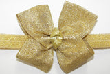 Glitzy Gold or Silver Bow Headband