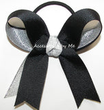 Gymnastics Black Silver Metallic Hair Bow