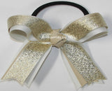 Gymnastics Gold Natural Ivory Hair Bow