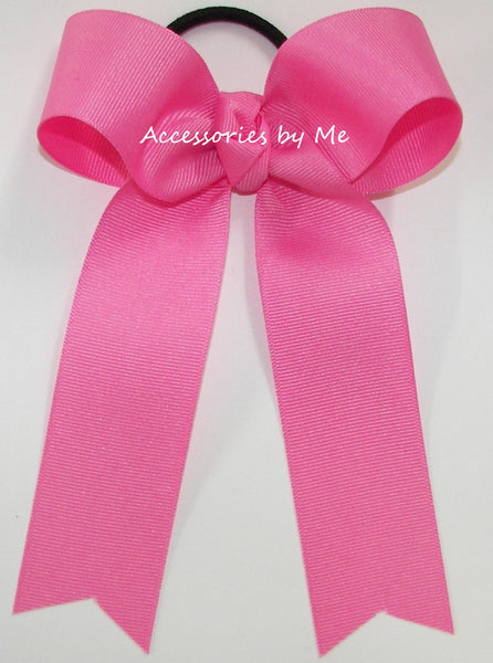 Ribbon Cluster Ponytailer - Hot Pink + Light Pink Hot Pink/Light Pink