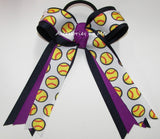 Softball Pattern Ribbon with Royal Orchid Purple and Navy Blue Ribbon
