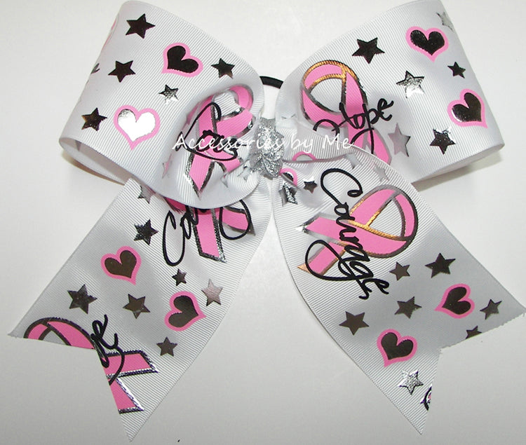 Love Hope Courage Cancer Cheer Bow