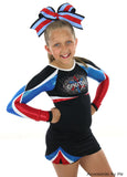 Chevron Blue Black Big Cheer Bow - Accessories by Me