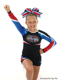 Chevron Blue Black Big Cheer Bow - Accessories by Me