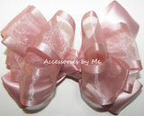 Blush Pink Organza Satin Hair Bow