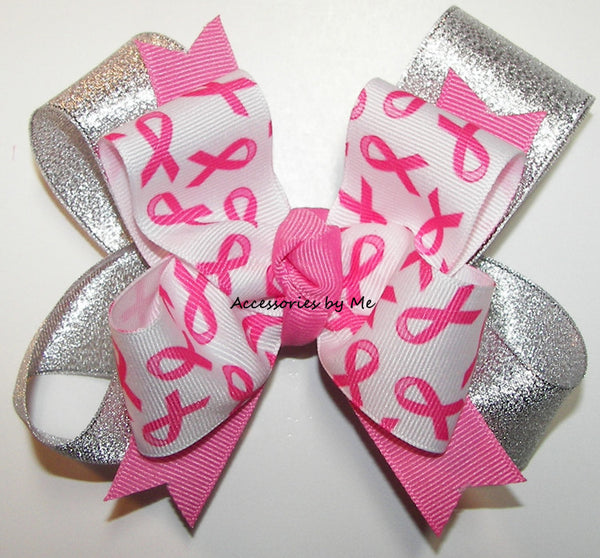 Cheer Hair Bow Large with Ponytail Holder Medium Pink 1