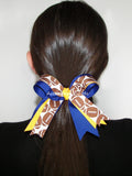 Football Royal Blue Yellow Gold Ponytail Holder