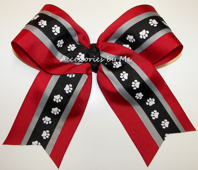 Georgia Bulldogs Spirit Red Black Cheer Bow
