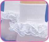 White Lace Trim Socks