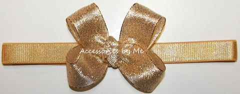 Glitzy Gold or Silver Bow Headband