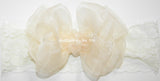 Ivory Organza Lace Headband