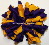 Purple Yellow Gold Korker Hair Bow