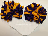 Purple Yellow Gold Korker Bow Socks