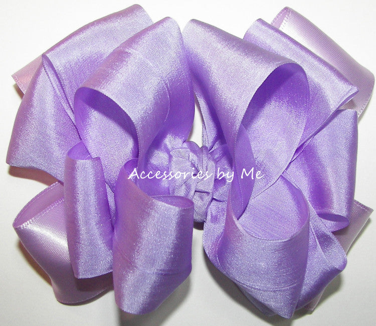 Lavender Silk Satin Hair Bow