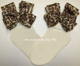Leopard Print Bow Socks