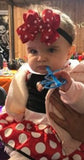 Red White Polka Dot Bow Skinny Headband