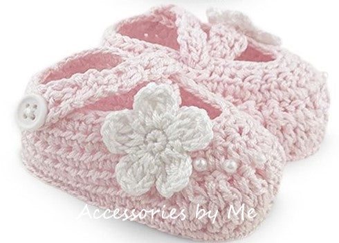 Girls Pink Crochet Booties