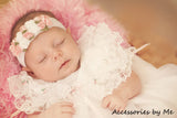 Frilly Light Pink White Roses Floral Nylon Headband - Accessories by Me