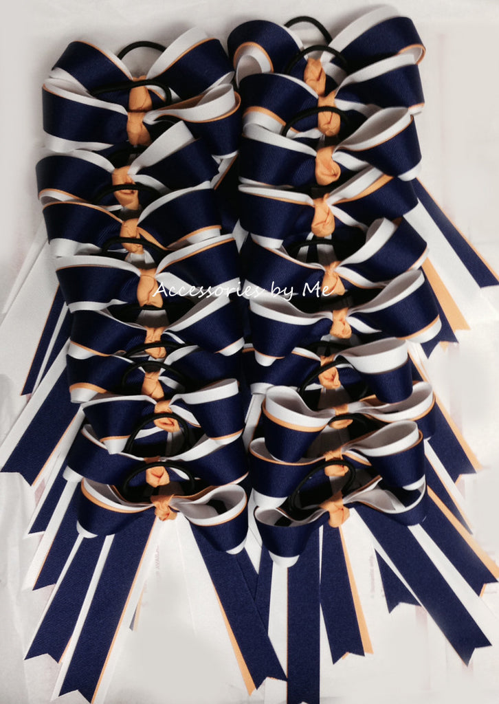 Bulk Lot 20 Cheer Bows Purple Yellow Gold White Ponytail Holder - Accessories by Me