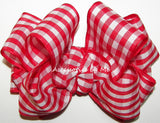 Red Plaid Gingham Hair Bow