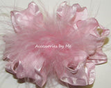 Frilly Ruffle Marabou Hair Bow - Accessories by Me