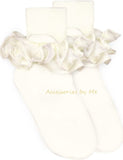 Ivory Ruffle Trim Socks