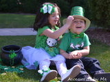 Shamrock Emerlad Green Ruffle Bow Socks