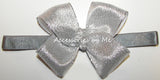 Silver Lame Bow Skinny Stretch Headband