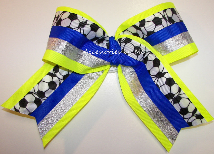 Soccer Team Spirit Jumbo Cheer Bow