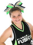 Softball Neon Green Gray Black Spirit Bow