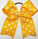 Yellow Gold Polka Dot Cheer Bow