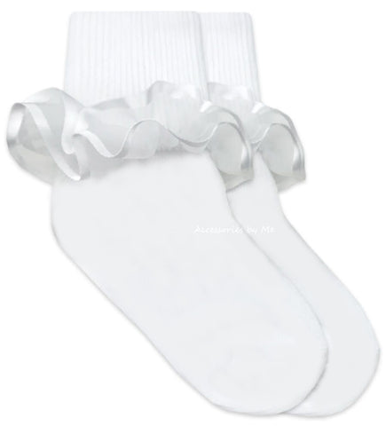 White Ruffle Trim Socks