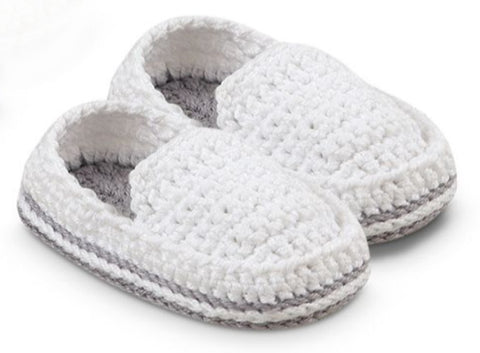 Boys White Loafer Crochet Booties