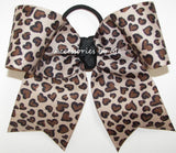 Cheetah Brown Black Cheer Bow