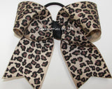 Cheetah Brown Black Cheer Bow