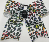 Cheetah Brown Black Cheer Bow
