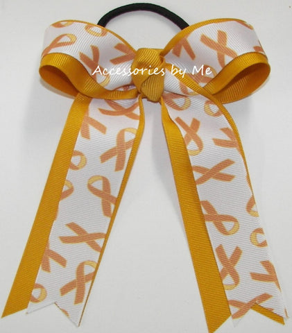 Childhood Cancer Yellow Gold Ponytail Bow