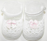 White Mary Jane Crochet Booties