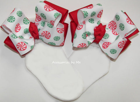 Christmas Candy Bow Socks