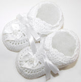 White Crochet Bootie Shoe