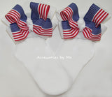 US Flag Bow Socks