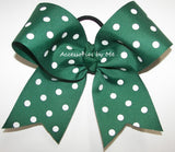 Forest Green Polka Dot Cheer Bow