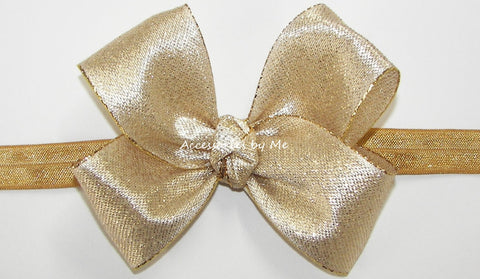 Glitzy Gold or Silver Bow Headband