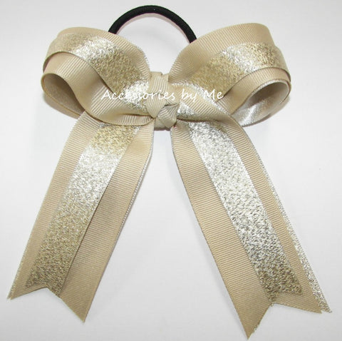 Natural Gold Ponytail Hair Bow