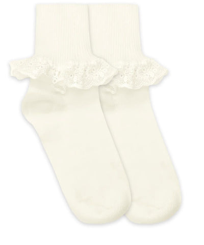 Ivory Chantilly Lace Trim Socks