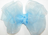 Light Blue Organza Hair Bow